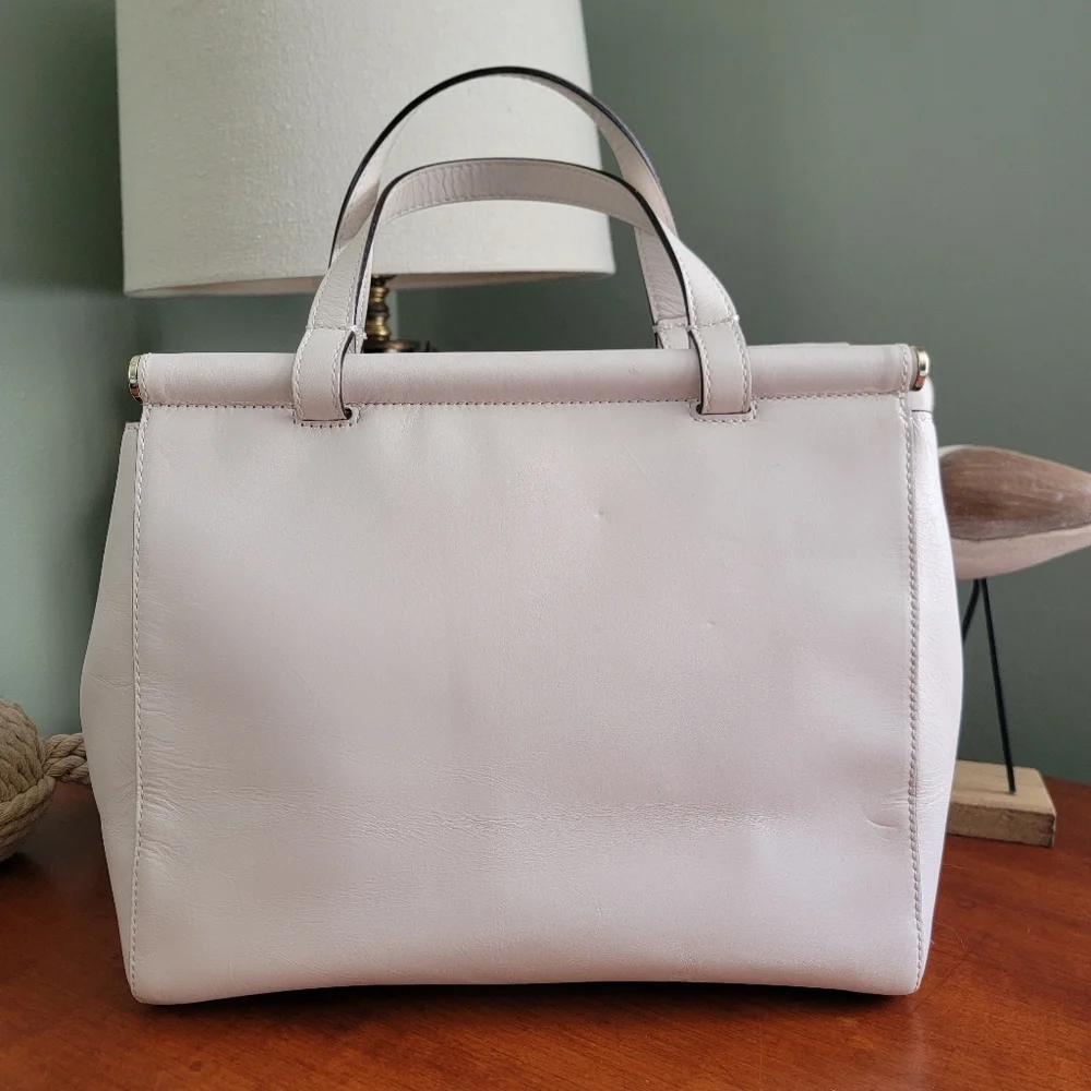 Kate Spade WKRU3306 Royal Place Cherise White Leather Satchel Bag